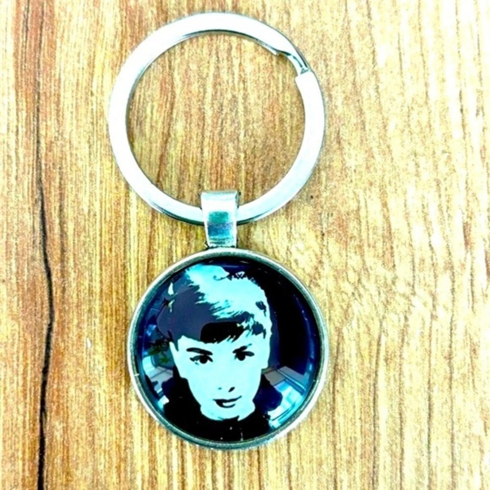 Audrey Hepburn Keychain, Handmade, NWT